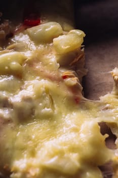 pieces of cheese pizza chicken and pineapple