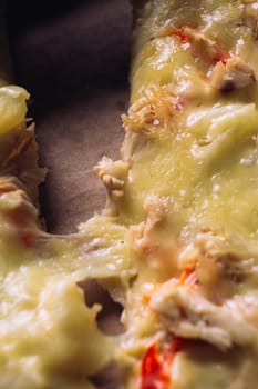 pieces of cheese pizza chicken and pineapple