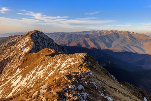 mountain landscape in Piatra Craiului Mountains, Romania