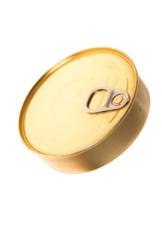 close can of sprats on a isolated background