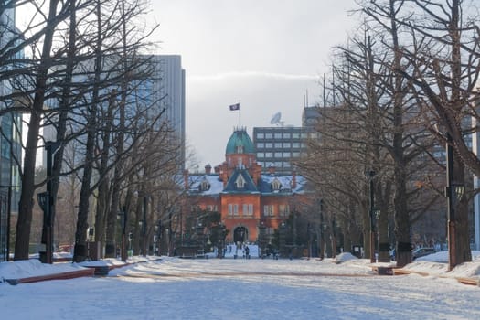 The Former Hokkaido Government Office is Hokkaido’s best-known symbol and the red star on its exterior wall is the symbol of the Hokkaido Development Commission. The ginko trees in front of building change color in autumn.