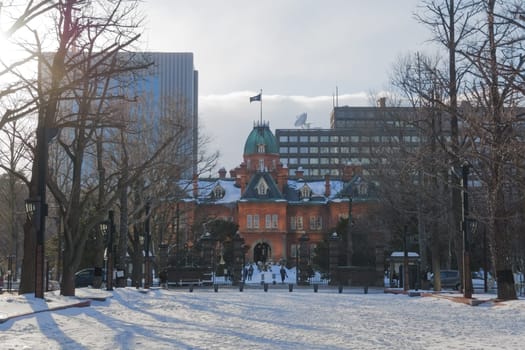 The Former Hokkaido Government Office is Hokkaido’s best-known symbol and the red star on its exterior wall is the symbol of the Hokkaido Development Commission. The ginko trees in front of building change color in autumn.