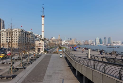 The Bund or Waitan is a waterfront area in central Shanghai.The Bund usually refers to the buildings and wharves on the section of the road, as well as some adjacent areas. It is one of the most famous tourist destinations in Shanghai.