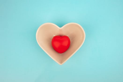 Heart Bowl isolated on light blue background