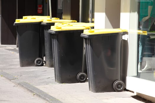 Yellow Recycling  Bins for plastic Waste