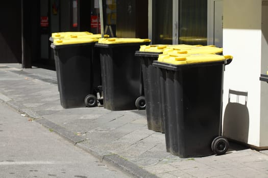 Yellow Recycling  Bins for plastic Waste