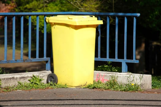 Yellow Recycling  Bin for plastic Waste