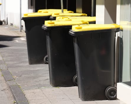 Yellow Recycling  Bins for plastic Waste
