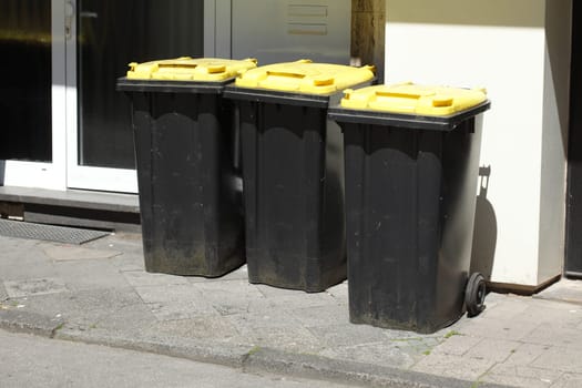 Yellow Recycling  Bins for plastic Waste