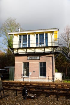 Vintage railway signal box, the Netherlands.