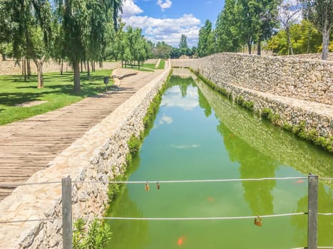 beautiful river landscape park turia spain