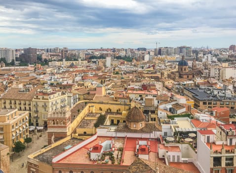 city sky landscape view of valencia city Spain