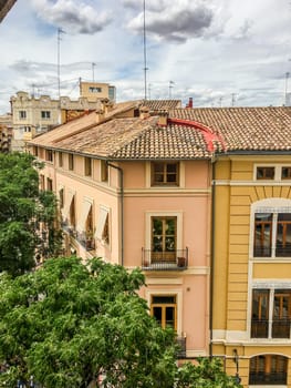 colorful houses of the city Valencia Spain