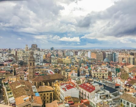 City skyline of the houses in valencia spain