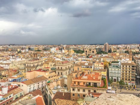 Big cityscape skyline of a huge spanish city