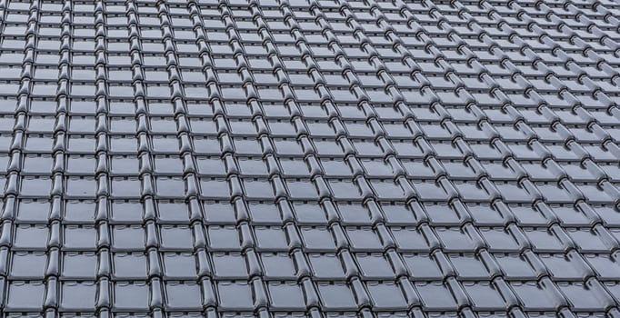 modern black glossy rooftop tiling texture background