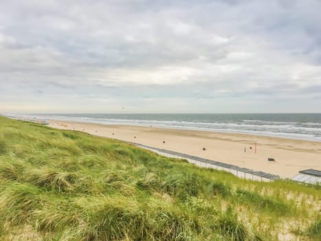 sea coast view of egmond beach dune