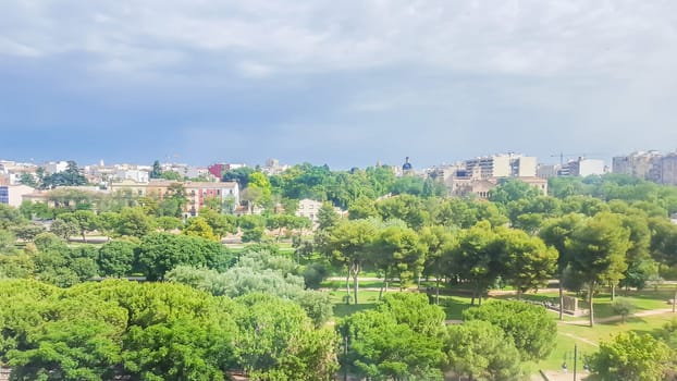 park and city view of turia park Valencia spain