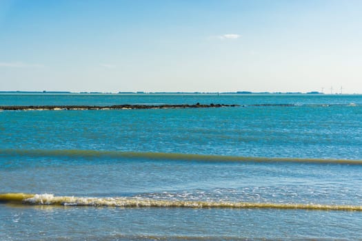 beach landscape with waves and sea view