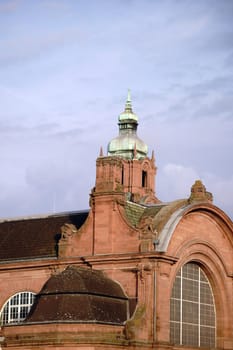 The towers and outer facade of St. Peter's Cathedral in Worms...