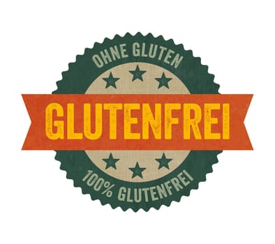 Label with the German Translation of Gluten free - Glutenfrei