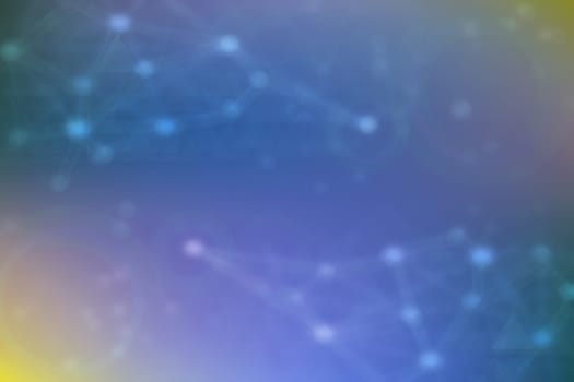 Abstract new communication and technology background texture. A blurred blue futuristic illustration with geometric connected lines between dots.