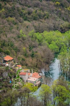 Small countryside village on the shore in the Skadar Lake National Park, Montenegro
