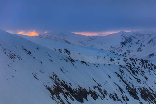 before sunrise in the Fagaras Mountains, Romania