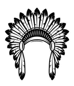 war bonnet american indian native traditional chief illustration