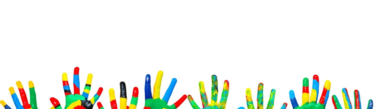 Many coloured children hands