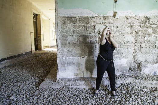 Madness and abandoned old hospital, halloween