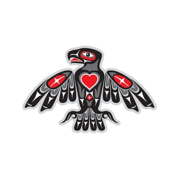 indigenous totem bird spirituality hawk illustration