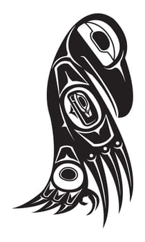 native raven american totem indigenous wild tribal illustration