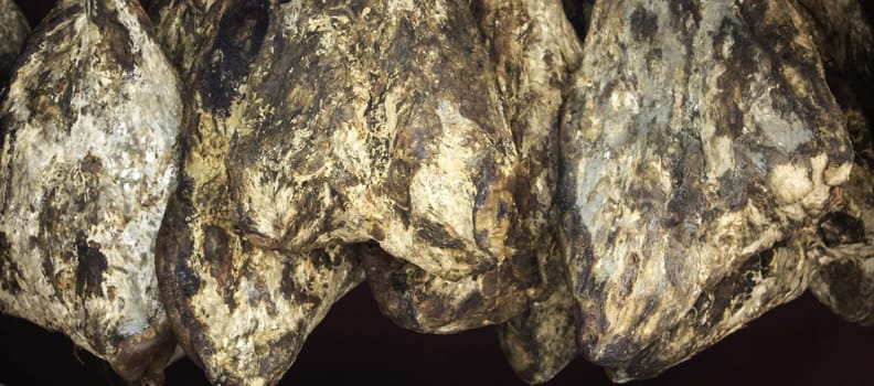 Meat of cured and dried deer, food market