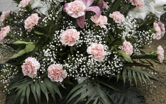 Center Grooms roses in bridal table, celebration