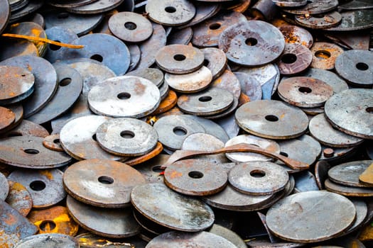 Rusted metal discs