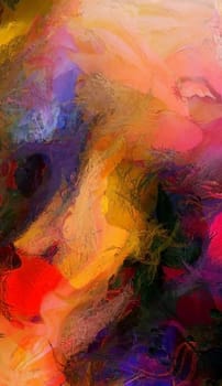 Colorful Hot Abstract Painting. 3D rendering