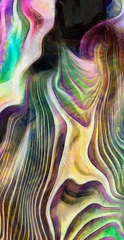 Abstract of colors and lines. Paint flow. 3D rendering
