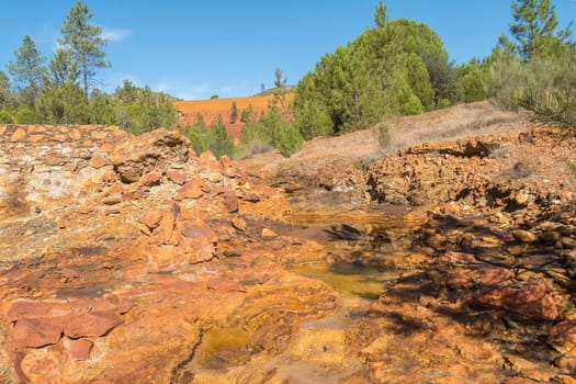 Remains of the old mines of Riotinto in Huelva (Spain)