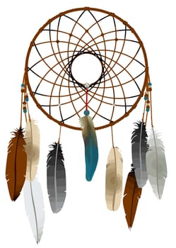 dreamcatcher native american tribal culture mystery illustration