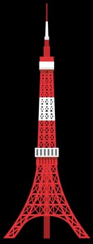 tokyo tower japan architecture building aisan illustration