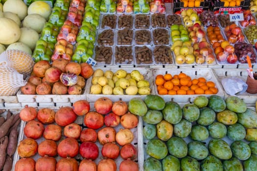 Dubai, UAE - Oct 14, 2018: Fruit and vegetable for sale in a market in Dubai