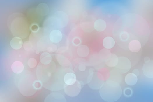 Abstract blurred vivid spring summer pastel bokeh background texture with bright soft color circles. Space for your text. Beautiful backdrop illustration.