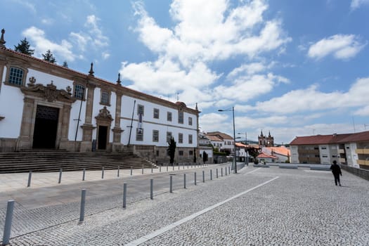 Partial view of the main facade of the 18th century College of the Jesuits, in the city of Gouveia, Beira Alta, Portugal