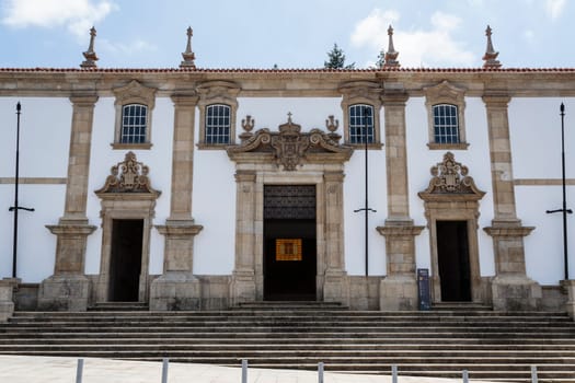 The main portal on the facade of the 18th century College of the Jesuits, today the City Council building of Gouveia, Beira Alta, Portugal