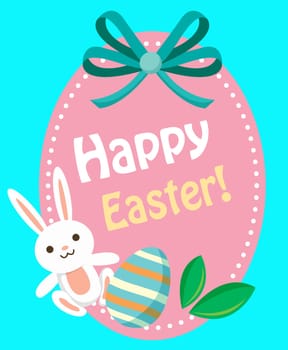 happy easter celebration text season bunny illustration
