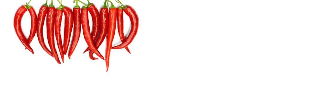 Red chili on paper white background