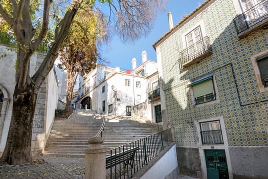 Beautiful and unique Alfama district in Lisbon, Portugal