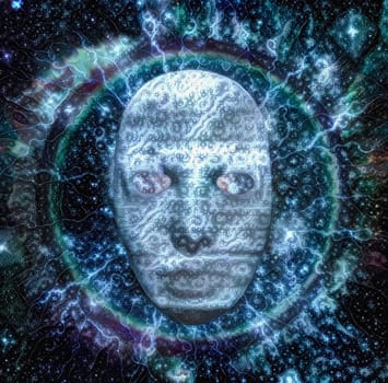 Spiritual composition. Face of ghost or spirit