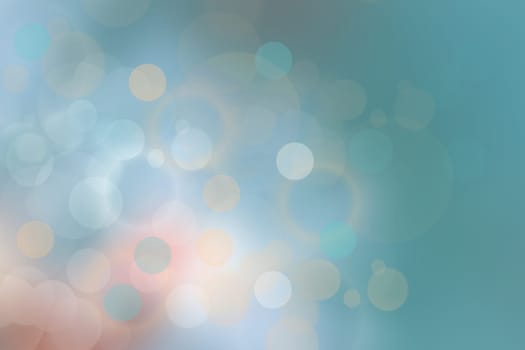 Abstract blue pastel bokeh background texture with bright soft color circles. Space for your text.